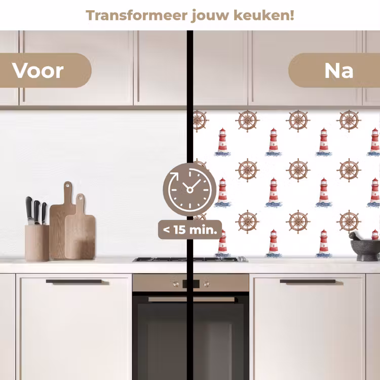 Keuken achterwand - Nautisch - Klassiek - Rood — 3
