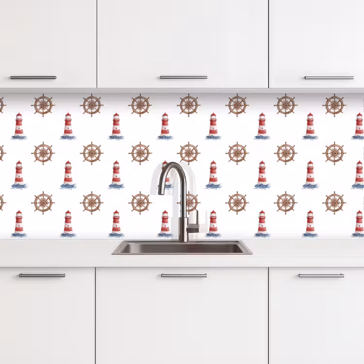 Keuken achterwand - Nautisch - Klassiek - Rood — 4