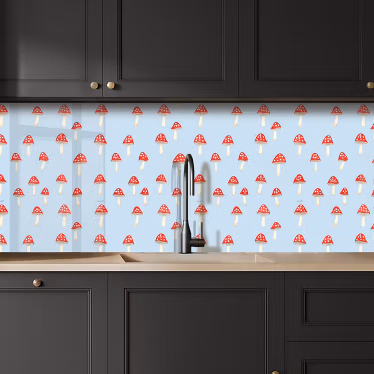 Keuken achterwand - Paddenstoel -Sprookje - Blauw — 6