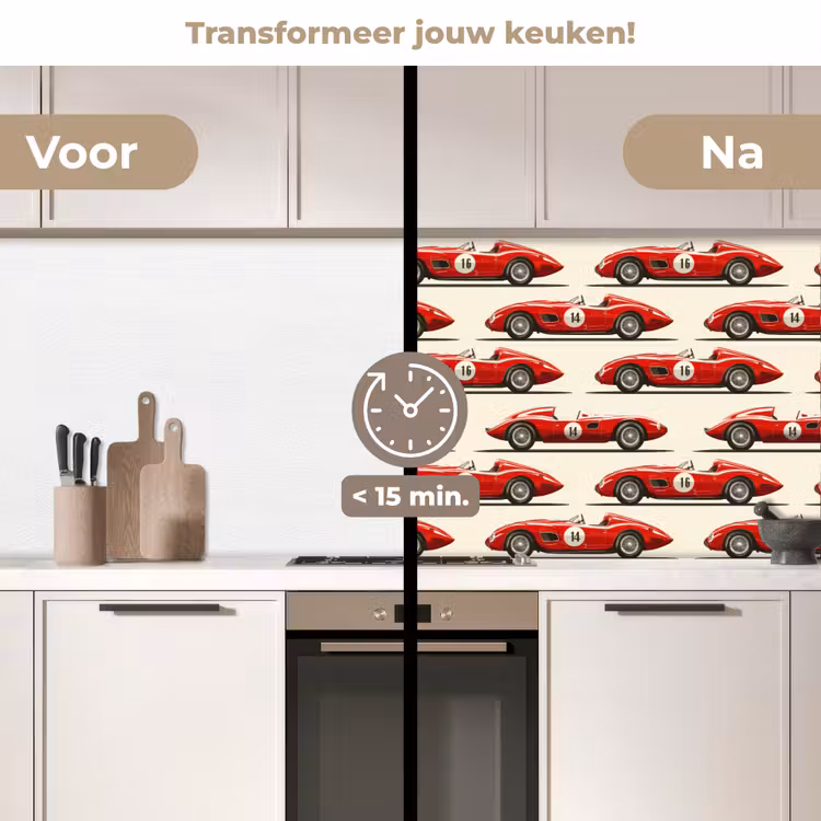 Keuken achterwand - Raceauto - Retro - Rood — 3