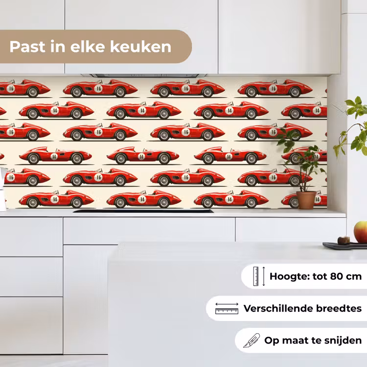 Keuken achterwand - Raceauto - Retro - Rood — 7