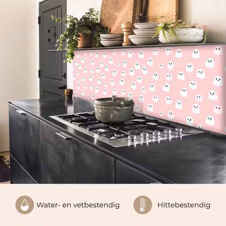 Keuken achterwand - Spookjes - Patroon - Roze — 5