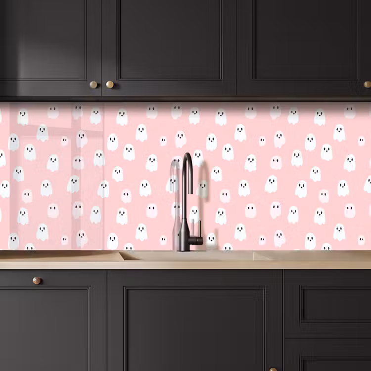Keuken achterwand - Spookjes - Patroon - Roze — 6