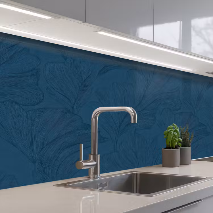 Keuken achterwand - Abstract - Patroon - Donkerblauw - Elegant — 2