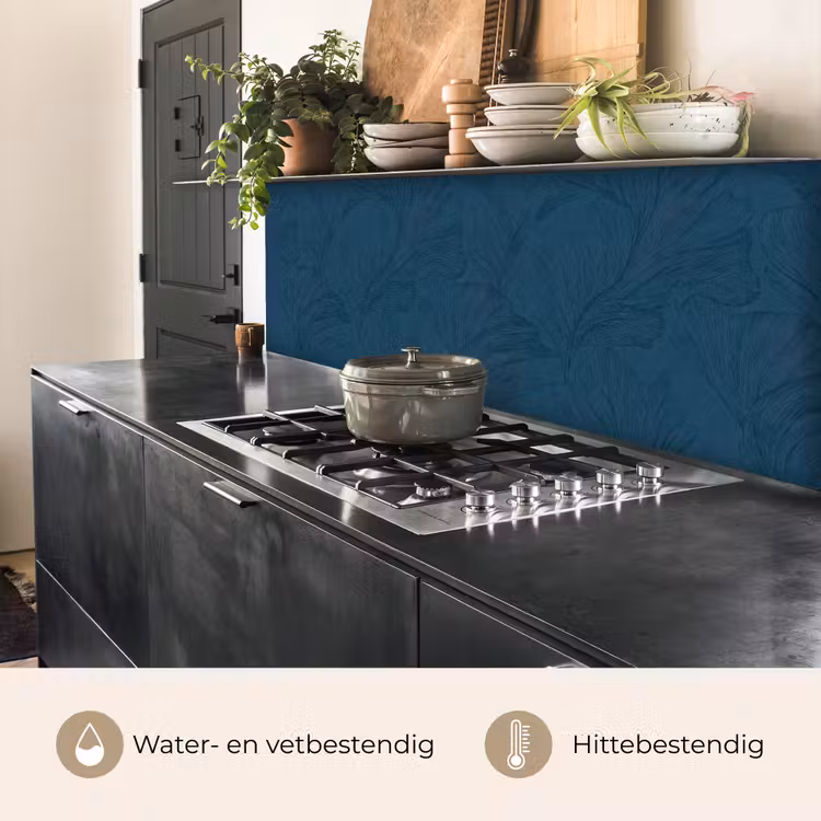Keuken achterwand - Abstract - Patroon - Donkerblauw - Elegant — 5