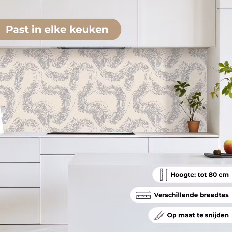 Keuken achterwand - Lijnen - Patroon - Beige - Minimalistisch — 7
