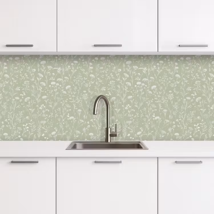 Keuken achterwand - Bloemen - Patroon - Groen — 4