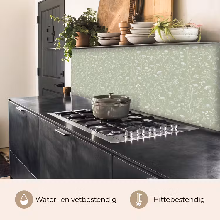 Keuken achterwand - Bloemen - Patroon - Groen — 5