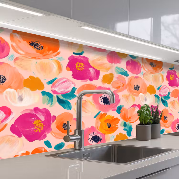 Keuken achterwand - Bloesems - Vrolijk - Kleurrijk — 2