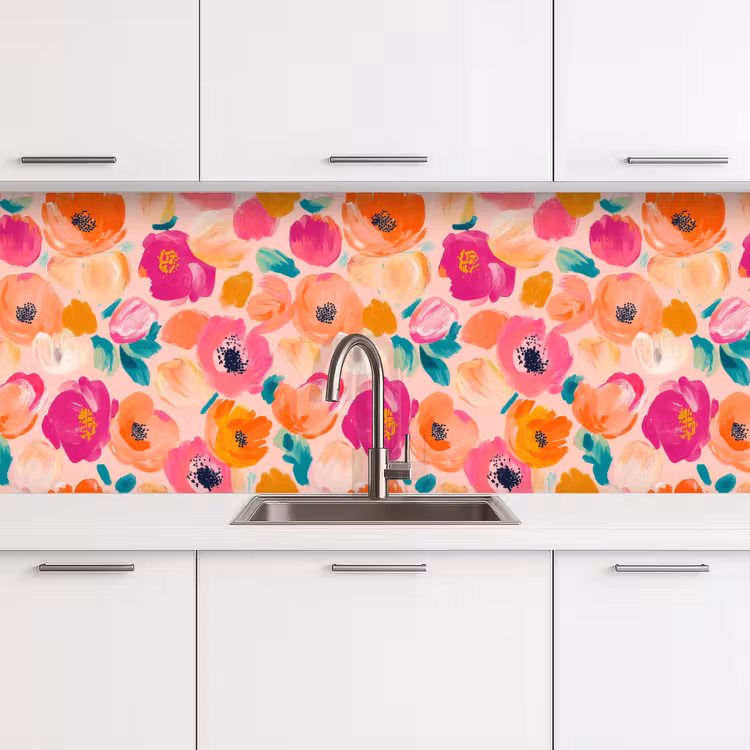 Keuken achterwand - Bloesems - Vrolijk - Kleurrijk — 4