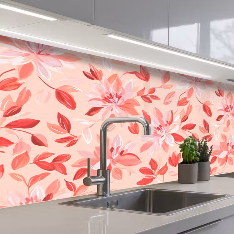 Keuken achterwand - Botanisch - Bloemen - Rood — 2