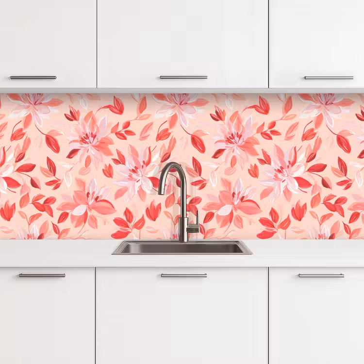 Keuken achterwand - Botanisch - Bloemen - Rood — 4