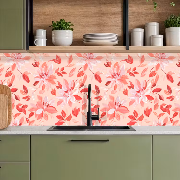 Keuken achterwand - Botanisch - Bloemen - Rood — 8