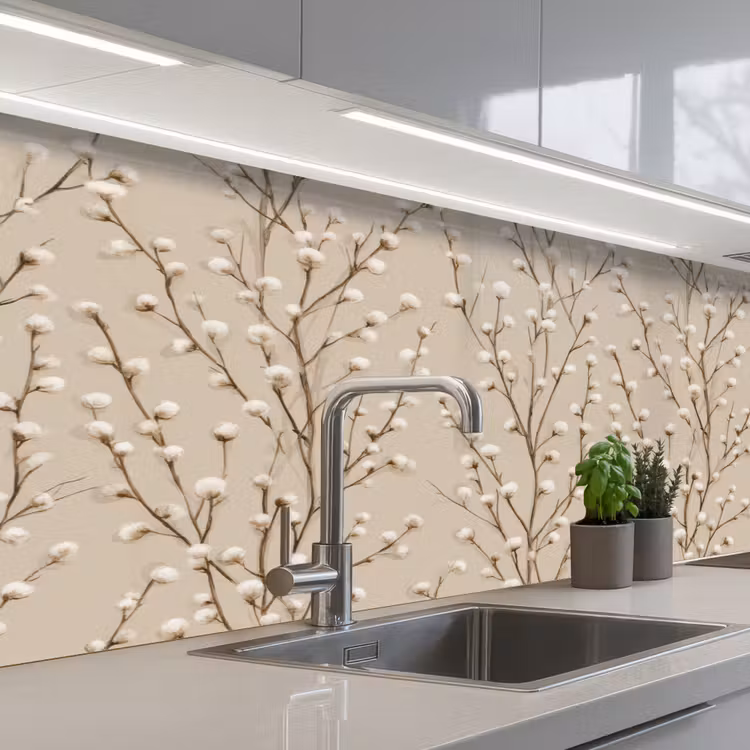 Keuken achterwand - Katoen - Natuur - Taupe — 2