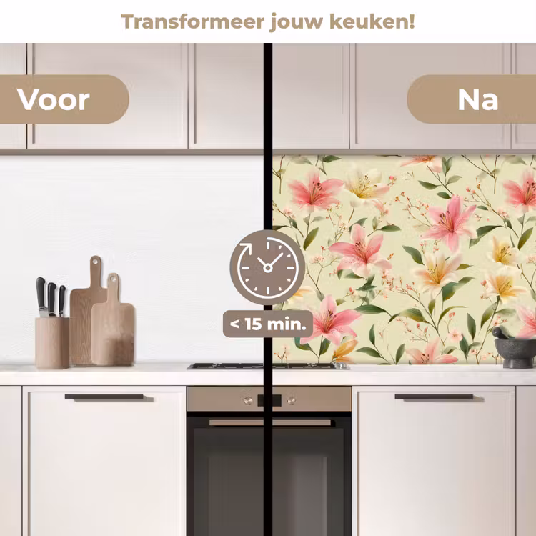 Keuken achterwand - Lelies - Sereen - Kleurrijk — 3
