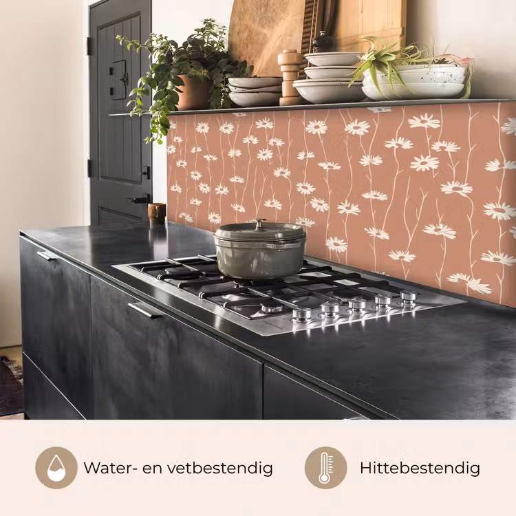Keuken achterwand - Madeliefjes - Subtiel - Terracotta — 5