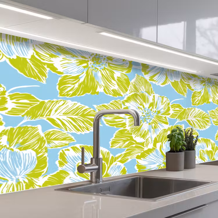 Keuken achterwand - Modern - Bloemen - Groen — 2