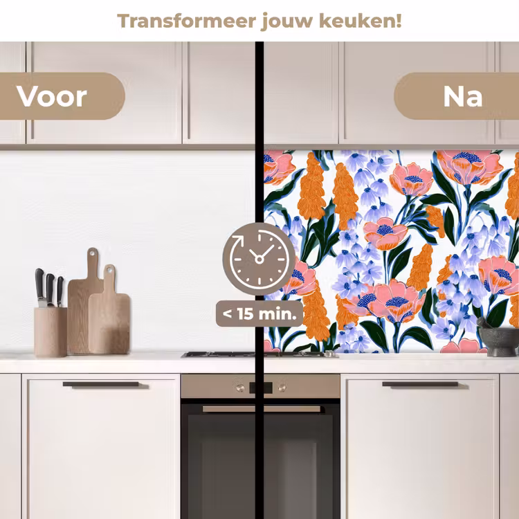 Keuken achterwand - Patroon - Aquarel - Kleurrijk — 3