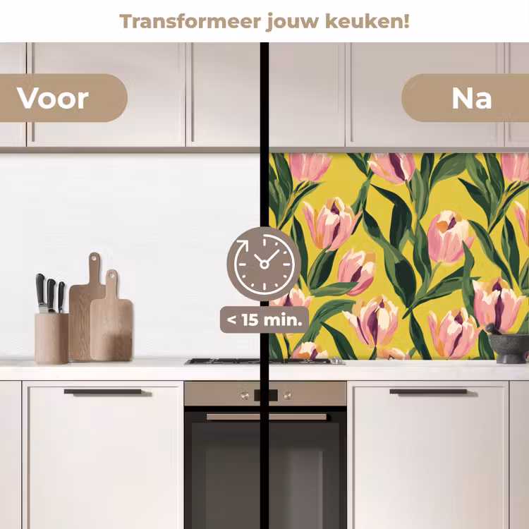 Keuken achterwand - Tulpen - Botanisch - Geel — 3