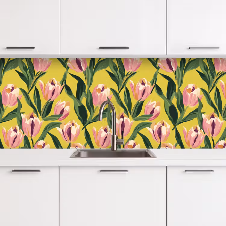 Keuken achterwand - Tulpen - Botanisch - Geel — 4