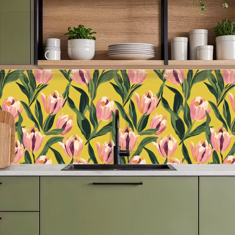 Keuken achterwand - Tulpen - Botanisch - Geel — 8