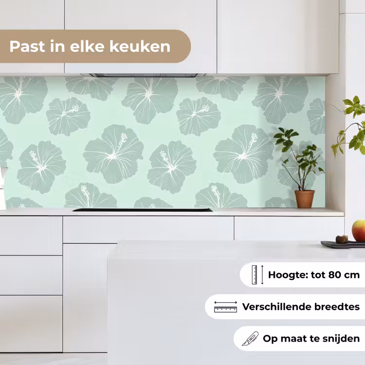 Keuken achterwand - Bloemen - Hibiscus - Mint — 7