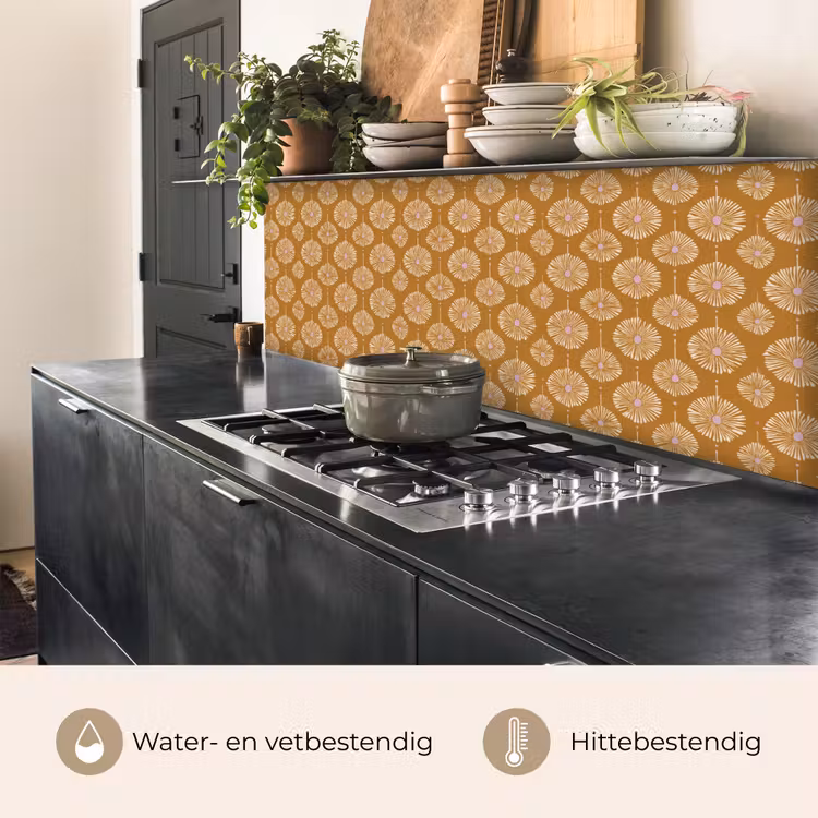 Keuken achterwand - Bloemen - Modern - Oker — 5