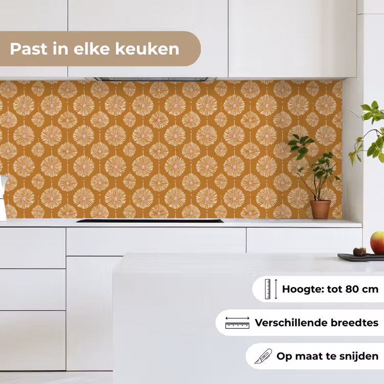 Keuken achterwand - Bloemen - Modern - Oker — 7