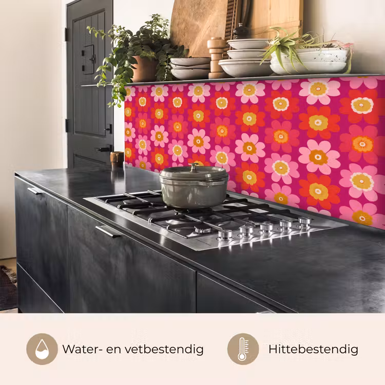 Keuken achterwand - Bloemen - Retro - Kleurrijk — 5