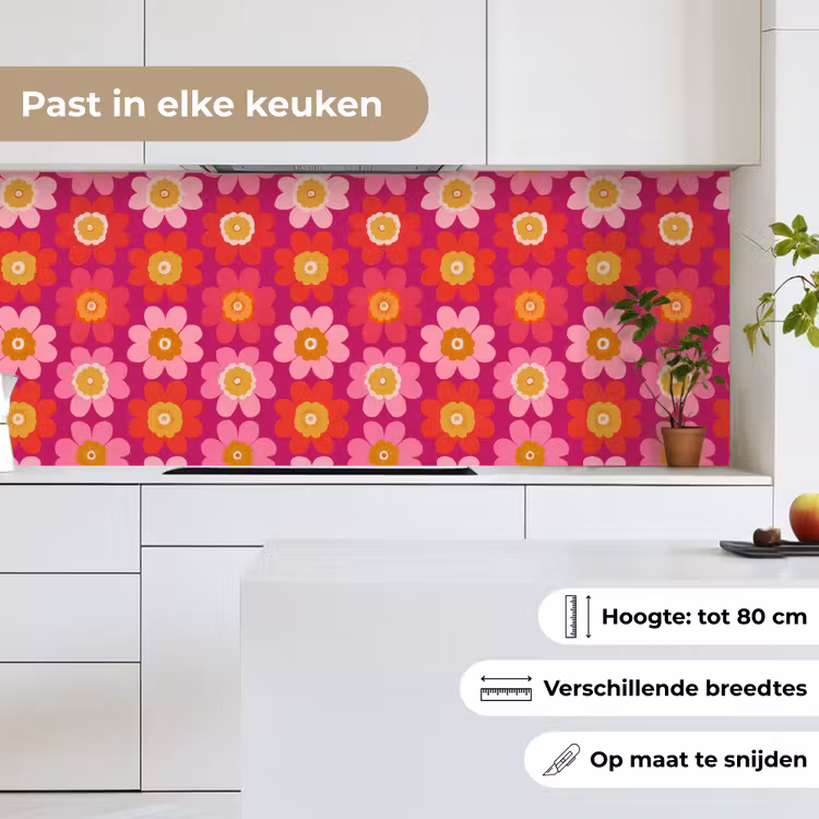 Keuken achterwand - Bloemen - Retro - Kleurrijk — 7