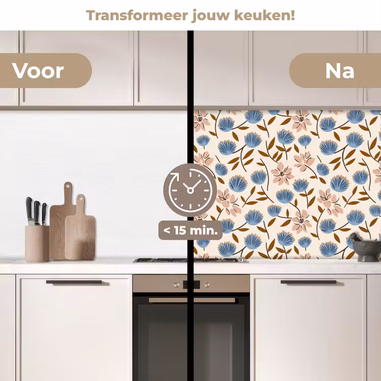 Keuken achterwand - Bloemen - Wild - Blauw — 3