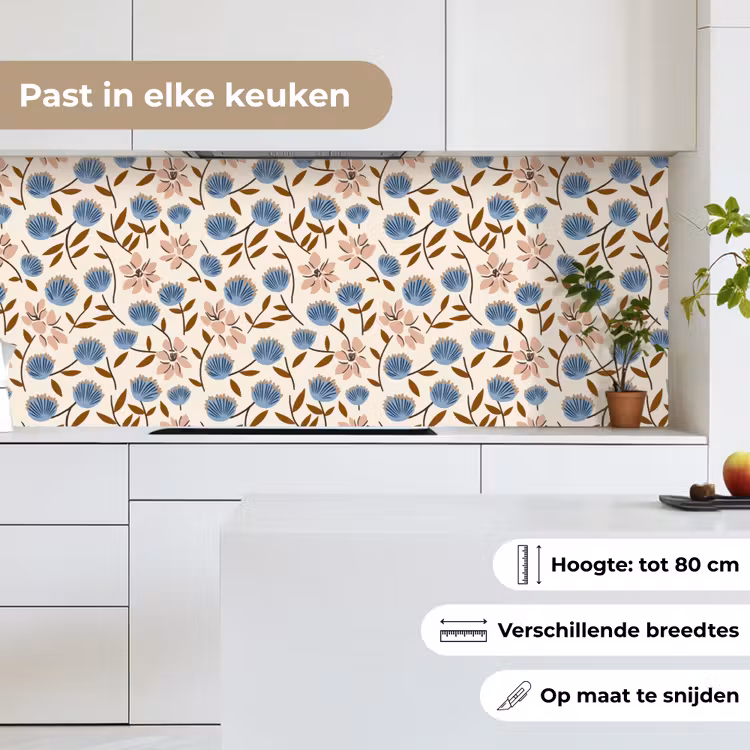Keuken achterwand - Bloemen - Wild - Blauw — 7