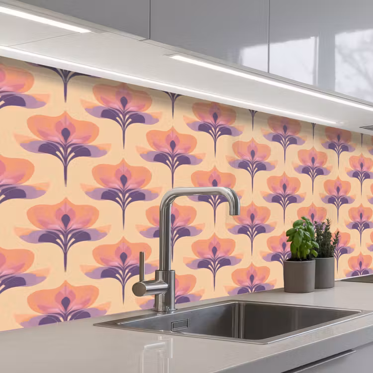 Keuken achterwand - Botanisch - Patroon - Pastel — 2