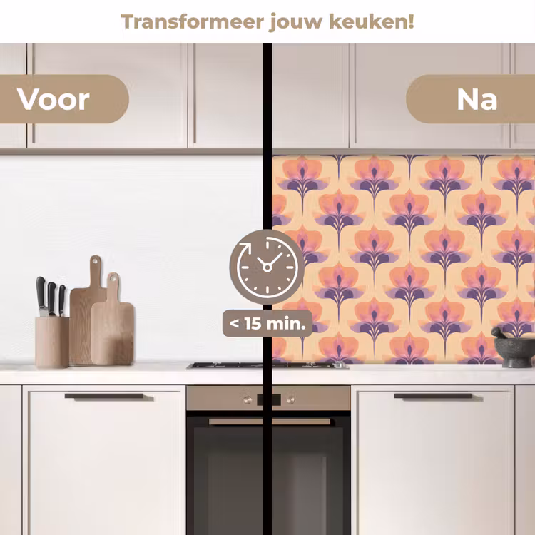 Keuken achterwand - Botanisch - Patroon - Pastel — 3