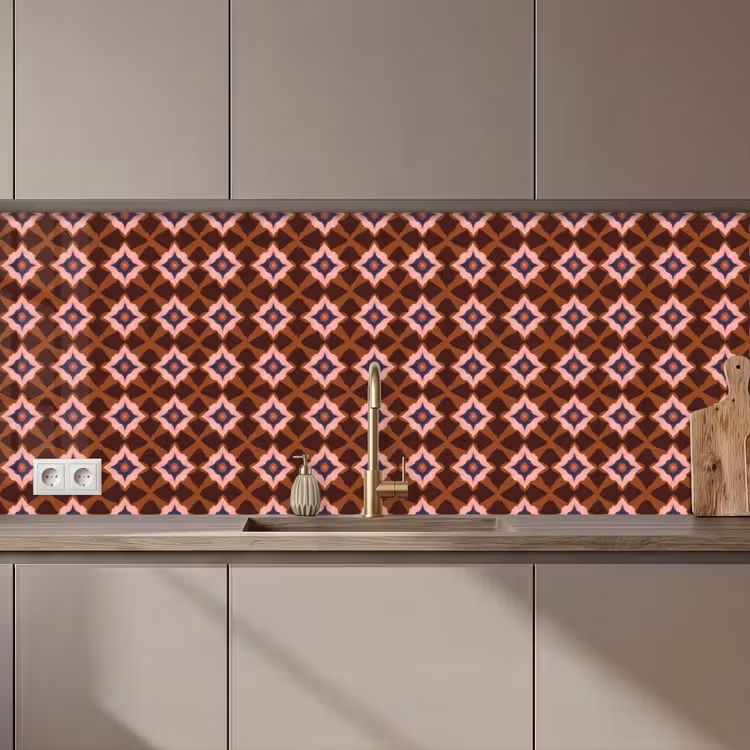 Keuken achterwand - Geometrisch - Sierlijk - Bruin — 1