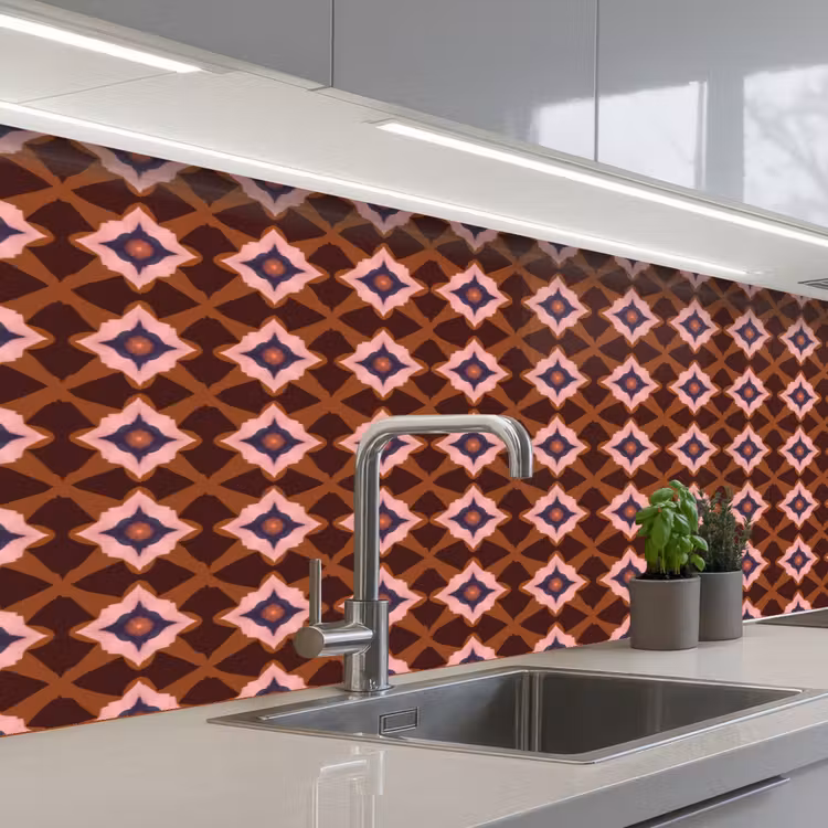 Keuken achterwand - Geometrisch - Sierlijk - Bruin — 2