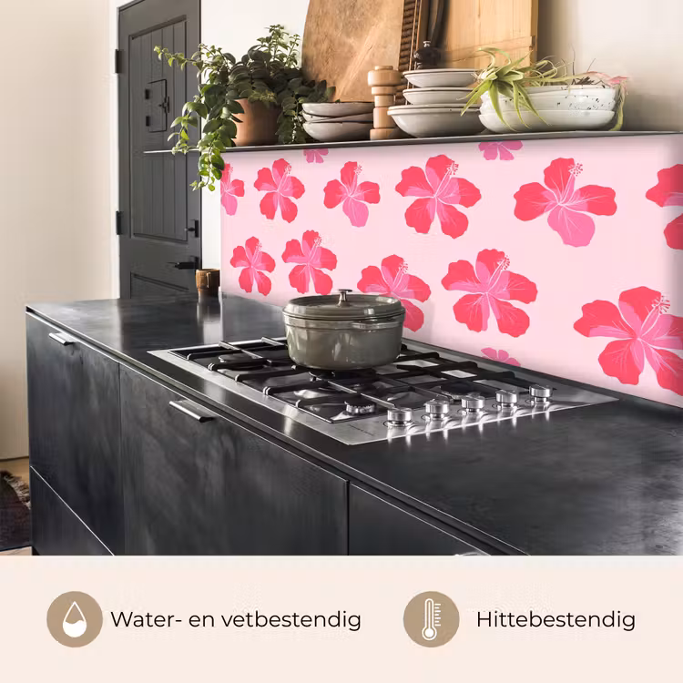 Keuken achterwand - Hibiscus - Bloemen - Roze — 5