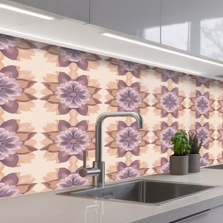Keuken achterwand - Klassiek - Patroon - Paars — 2