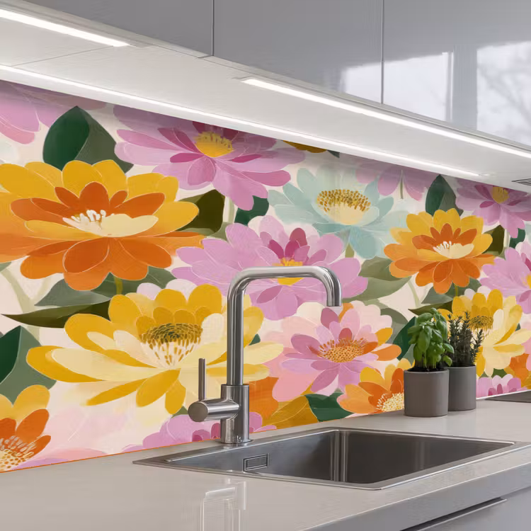 Keuken achterwand - Lelies - Aquarel - Pastel — 2