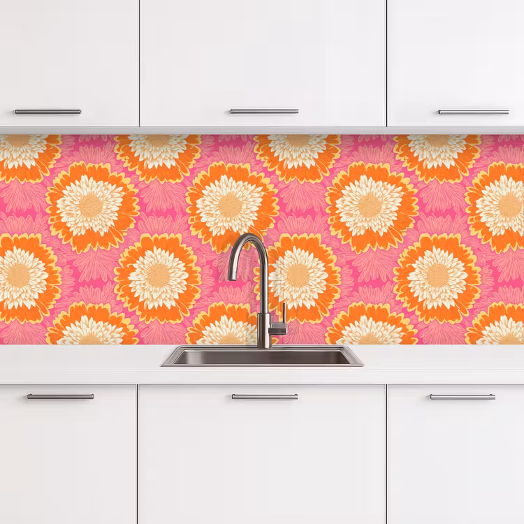 Keuken achterwand - Retro - Bloemen - Kleurrijk — 4