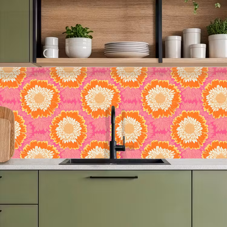 Keuken achterwand - Retro - Bloemen - Kleurrijk — 8