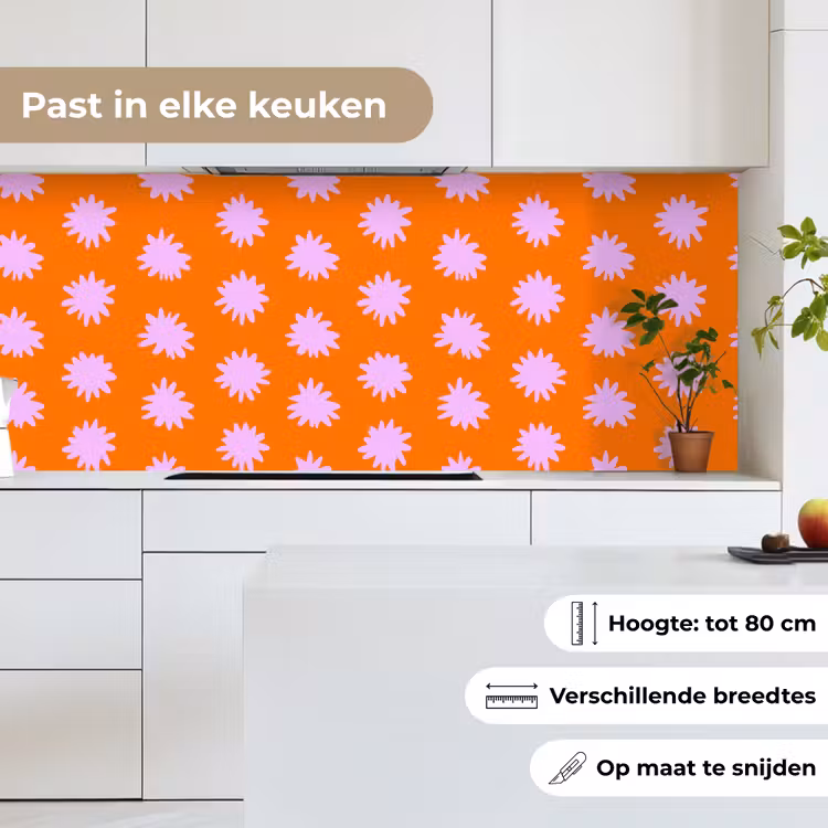 Keuken achterwand - Retro - Bloemen - Oranje — 7