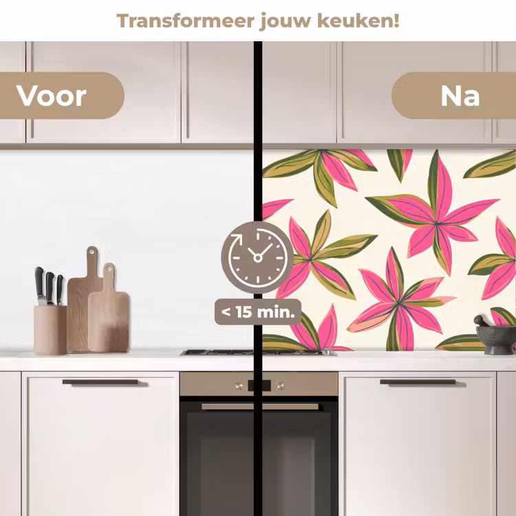 Keuken achterwand - Tropisch - Bloem - Roze — 3