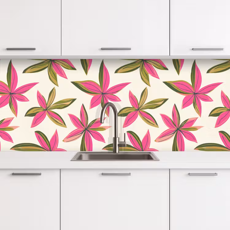 Keuken achterwand - Tropisch - Bloem - Roze — 4