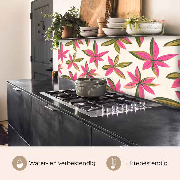 Keuken achterwand - Tropisch - Bloem - Roze — 5