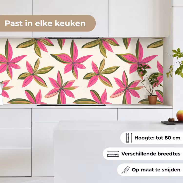Keuken achterwand - Tropisch - Bloem - Roze — 7