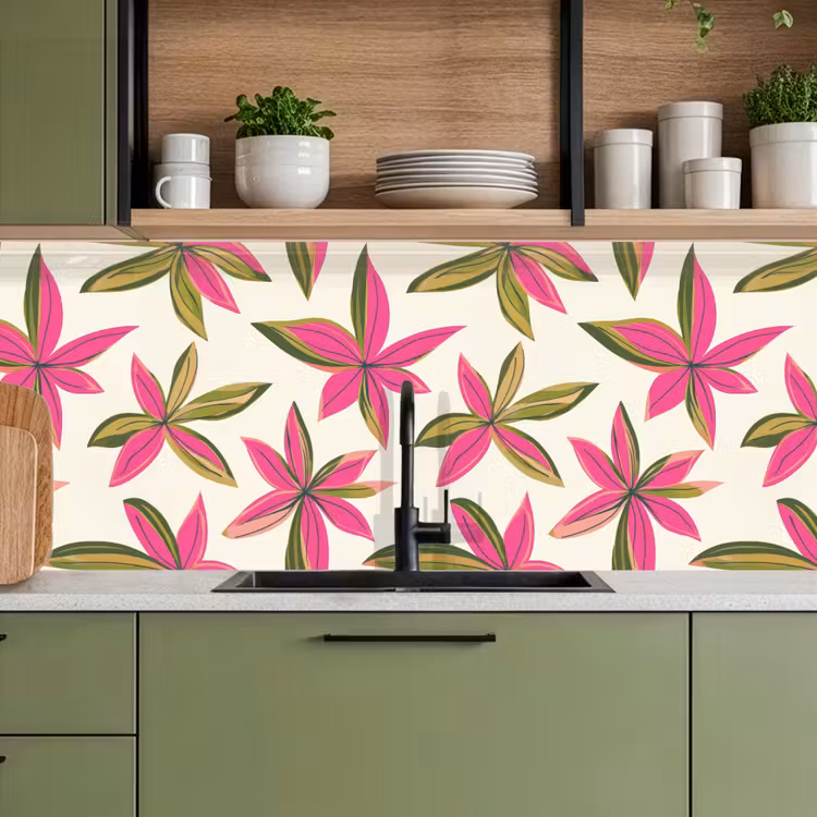 Keuken achterwand - Tropisch - Bloem - Roze — 8