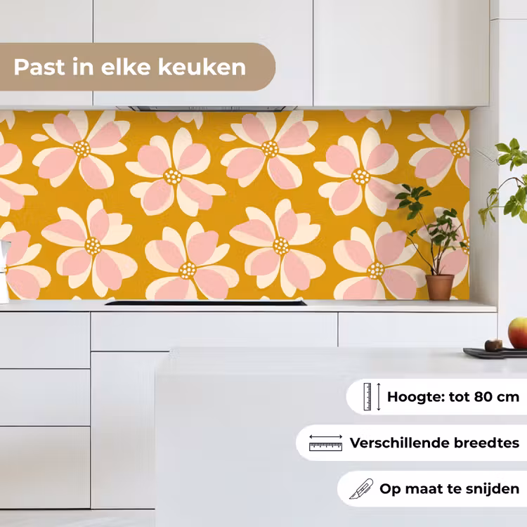 Keuken achterwand - Vintage - Bloemen - Okergeel — 7