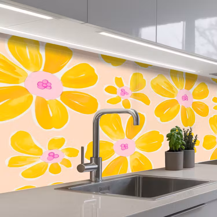 Keuken achterwand - Zomers - Bloemen - Geel — 2