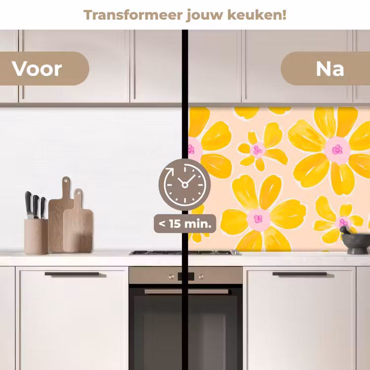 Keuken achterwand - Zomers - Bloemen - Geel — 3